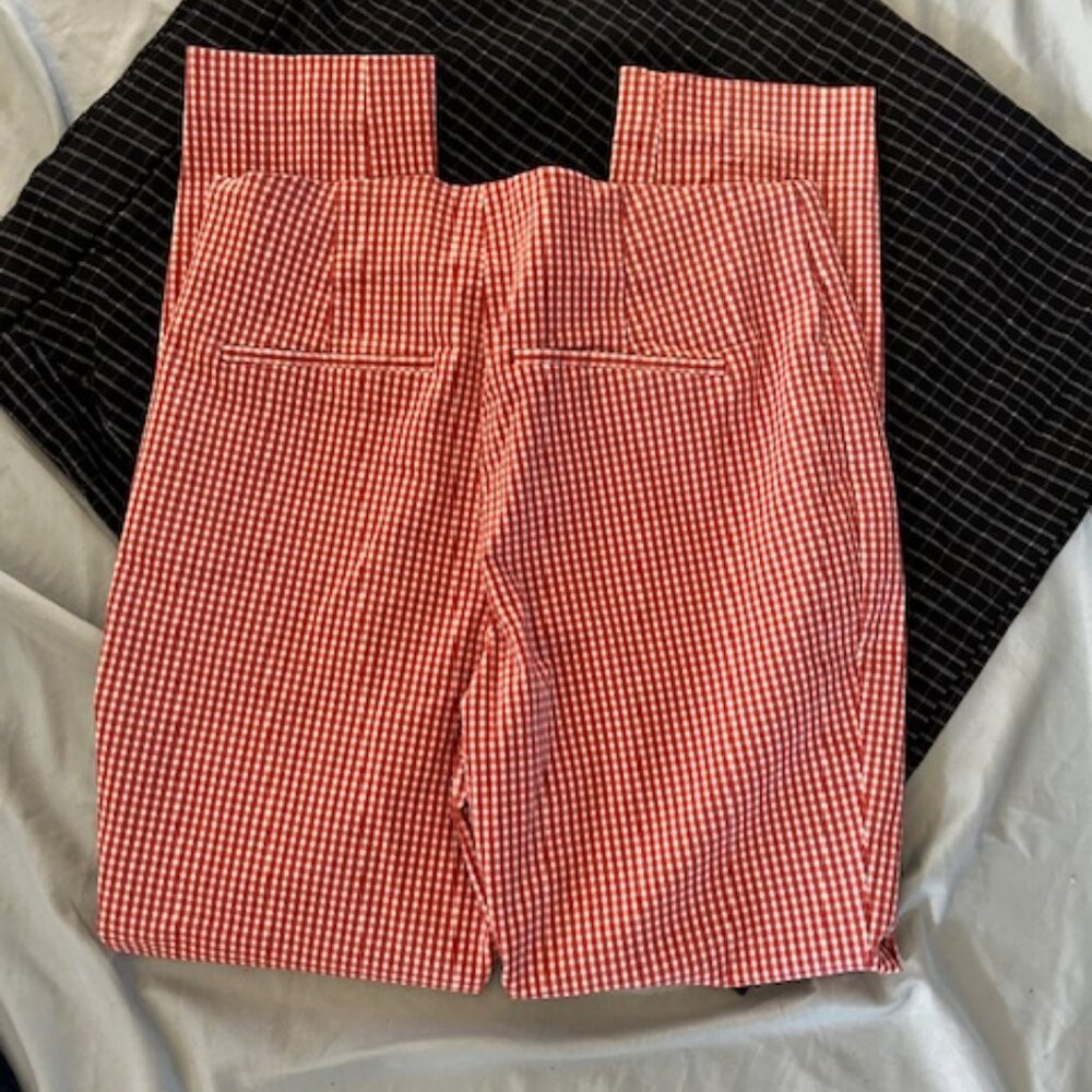 a new day Red and White Gingham Trousers